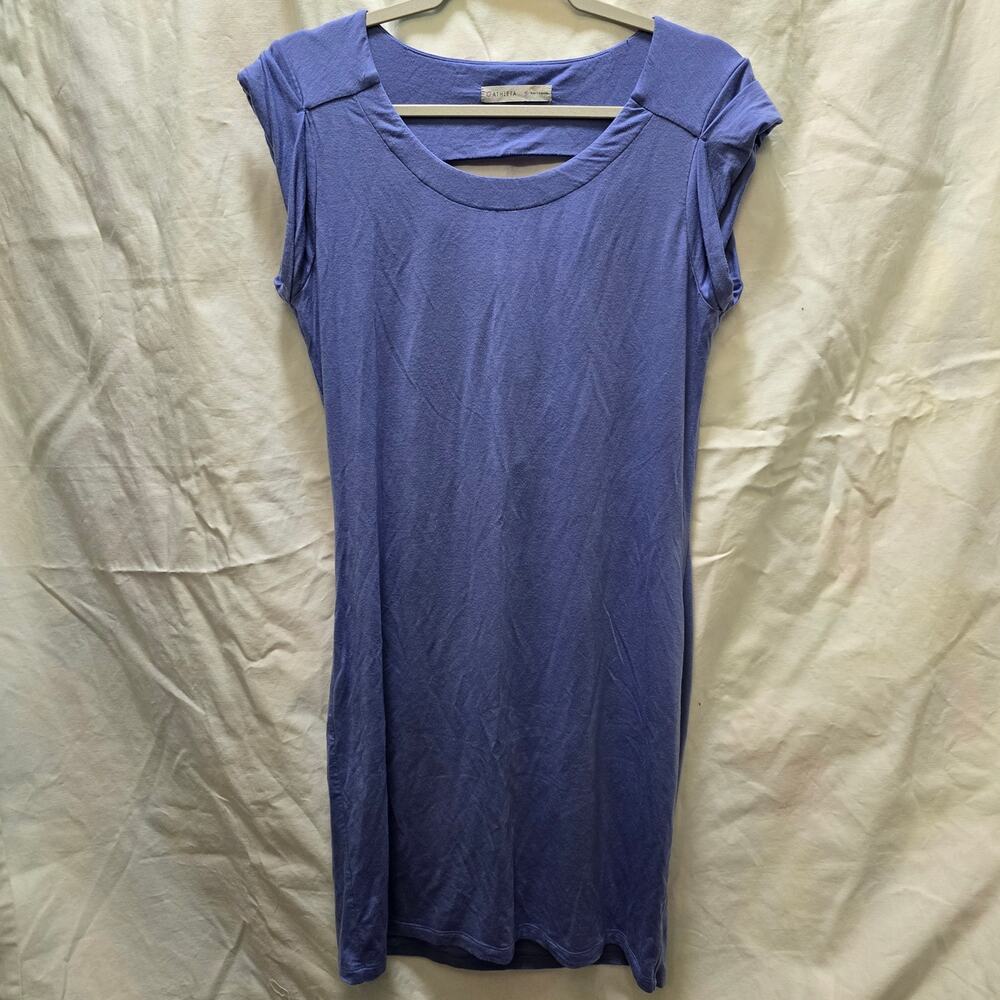 Athleta Charisma light purple silk blend bodycon mini dress draped back medium